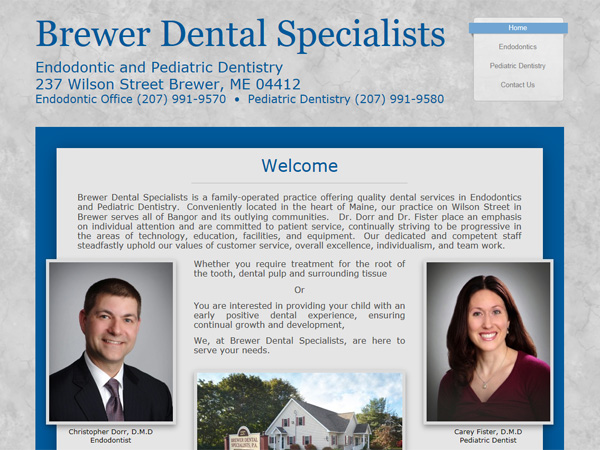 brewer dental specialists website thumbnail